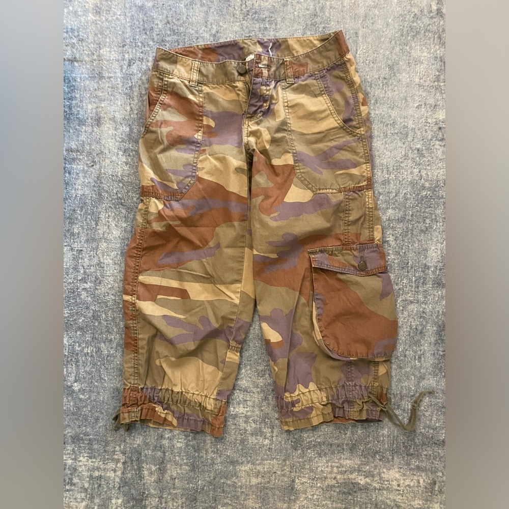 LONDONJEAN Camouflage Cargo capri baggy